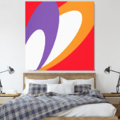 Happy Wings Vibranly Red Orange Lila Modern Art Leinwanddruck (Insitu (Schlafzimmer))