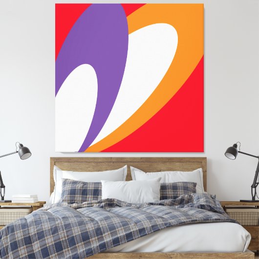 Happy Wings Vibranly Red Orange Lila Modern Art Leinwanddruck (Insitu (Schlafzimmer))