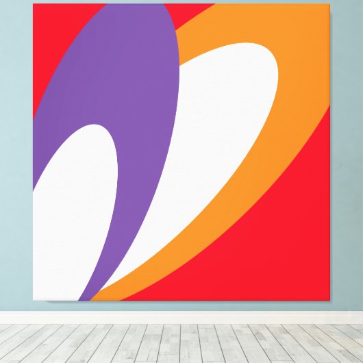 Happy Wings Vibranly Red Orange Lila Modern Art Leinwanddruck (Insitu (Holzboden))