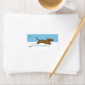 Happy Winter Dackel Hund - Dackel Urlaub Adressaufkleber (Insitu)