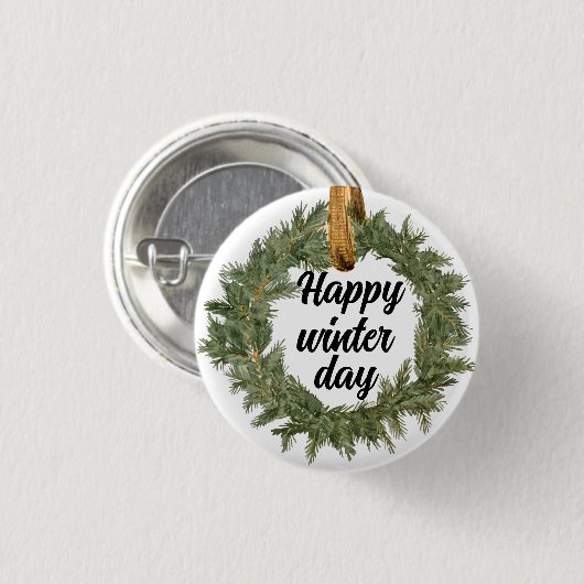 Happy Winter Day Button (Vorne & Hinten)