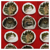 Happy Winter Friends Stoff (Nahaufnahme)