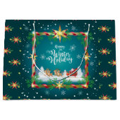 Happy Winter Holiday Snowy Fairy Tale with Santa Große Geschenktüte (Vorderseite)