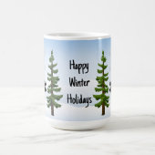 Happy Winter Holidays Elche und Schneeflocke Kaffeetasse (Mittel)