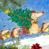 Happy Winter Holidays postcard by N. Janes Postkarte