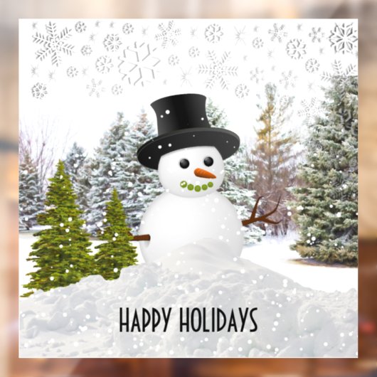 Happy Winter Holidays / Snowman Fensteraufkleber (Blatt 2)