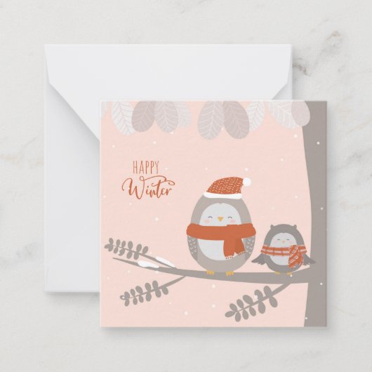 Happy Winter Mitteilungskarte (Vorderseite)