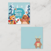 Happy Winter Mitteilungskarte (Vorne/Hinten)