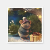 Happy Winter Mouse mit aktuellen Paper Tellern Serviette (Vorderseite)