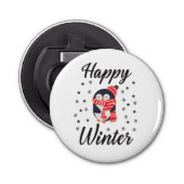 Happy Winter, Niedlicher Pinguin Flaschenöffner (Vorderseite)