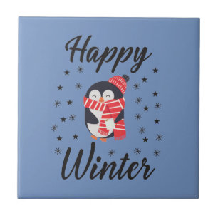 Happy Winter, Niedlicher Pinguin Fliese