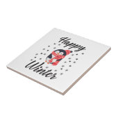 Happy Winter, Niedlicher Pinguin Fliese (Seite)