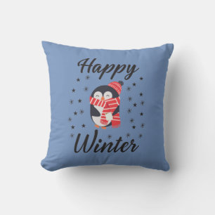 Happy Winter, Niedlicher Pinguin Kissen