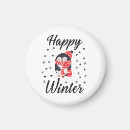 Happy Winter, Niedlicher Pinguin Magnet