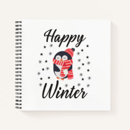 Happy Winter, Niedlicher Pinguin Notizblock