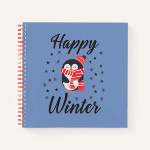 Happy Winter, Niedlicher Pinguin Notizblock