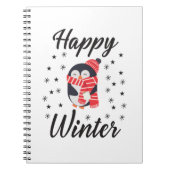 Happy Winter, Niedlicher Pinguin Notizblock (Vorderseite)