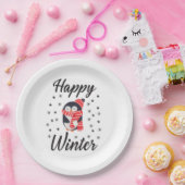 Happy Winter, Niedlicher Pinguin Pappteller (Party)