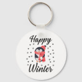 Happy Winter, Niedlicher Pinguin Schlüsselanhänger (Vorderseite)