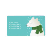Happy Winter Polar Bär Adressaufkleber (Vorne)