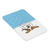 Happy Winter Snow Beagle - Niedlicher Cartoon Dog Magnet (Rechte Seite)