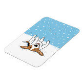 Happy Winter Snow Beagle - Niedlicher Cartoon Dog Magnet (Linke Seite)