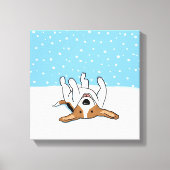 Happy Winter Snow Beagle - Niedlicher Hund Cartoon Leinwanddruck (Vorderseite)