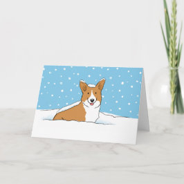 Happy Winter Snow Corgi | Niedliche Weihnachtszeit Feiertagskarte