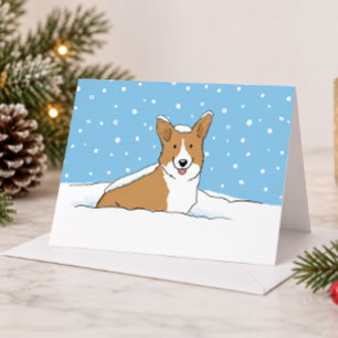 Happy Winter Snow Corgi Niedliche Weihnachtszeit Feiertagskarte