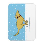 Happy Winter Snow Dog Holiday - Gelbe Labrador Magnet (Vertikal)