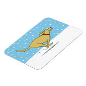 Happy Winter Snow Dog Holiday - Gelbe Labrador Magnet (Linke Seite)