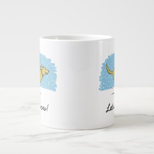 Happy Winter Snow Dog Holiday | Lassen Sie es sich Jumbo-Tasse (Vorderseite)
