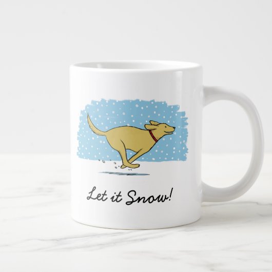 Happy Winter Snow Dog Holiday | Lassen Sie es sich Jumbo-Tasse (Rechts)
