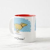 Happy Winter Snow Dog Holiday | Niedlich Zweifarbige Tasse (Vorderseite Links)