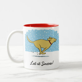 Happy Winter Snow Dog Holiday | Niedlich Zweifarbige Tasse