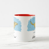 Happy Winter Snow Dog Holiday | Niedlich Zweifarbige Tasse (Mittel)