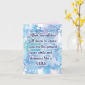 Happy Winter - Snowflake Poem Karte (Gelbe Blume)