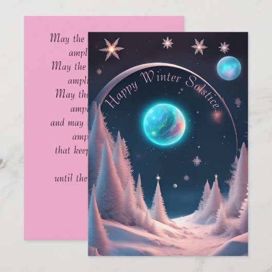 Happy Winter Solstice Feiertagskarte (Vorne/Hinten)
