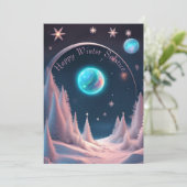 Happy Winter Solstice Feiertagskarte (Stehend Vorderseite)