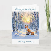 Happy Winter Solstice | Fox in Snow Karte (Vorderseite)