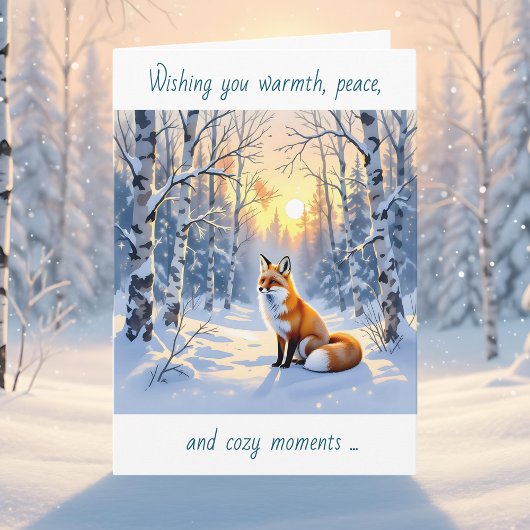 Happy Winter Solstice | Fox in Snow Karte