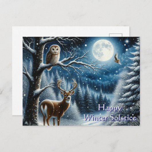 Happy Winter Solstice Gruß Postkarte (Vorne/Hinten)