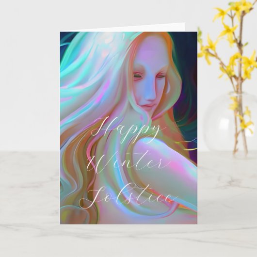 Happy Winter Solstice Karte (Gelbe Blume)
