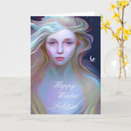 Happy Winter Solstice Karte (Gelbe Blume)