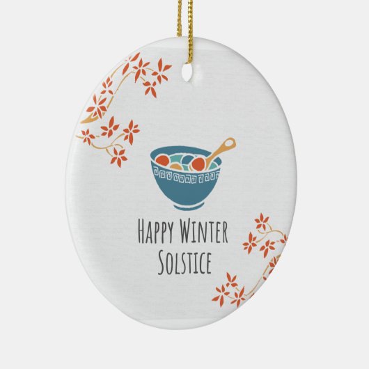 Happy Winter Solstice Keramik Ornament (Rechts)