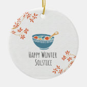 Happy Winter Solstice Keramik Ornament (Vorne)