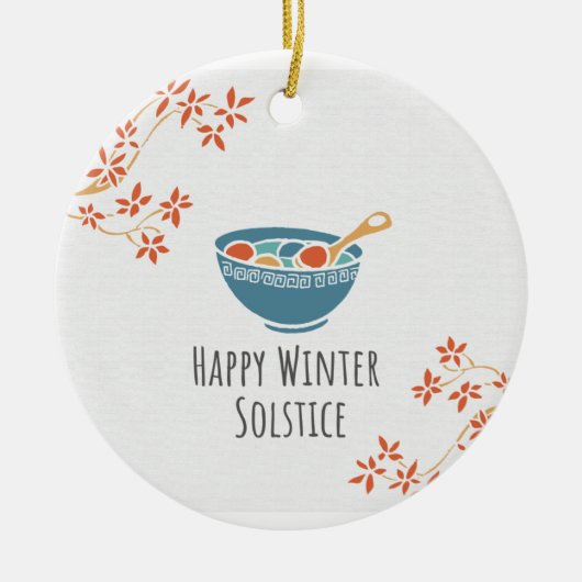 Happy Winter Solstice Keramik Ornament (Vorne)