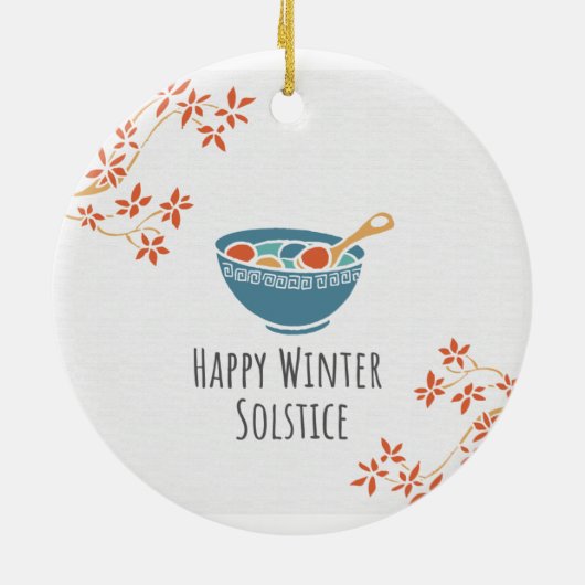Happy Winter Solstice Keramik Ornament (Hinten)