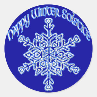 Happy Winter Solstice Runder Aufkleber