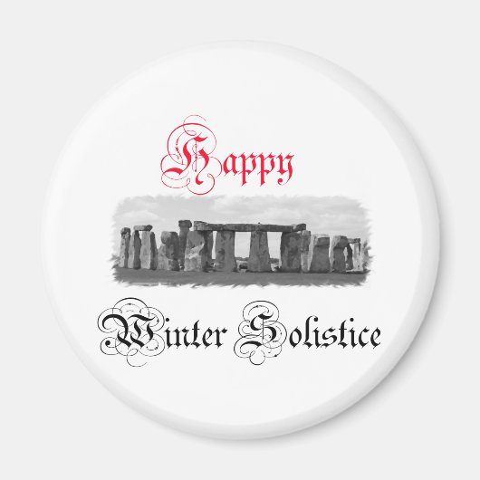Happy Winter Solstice Stonehenge Magnet (Vorne)